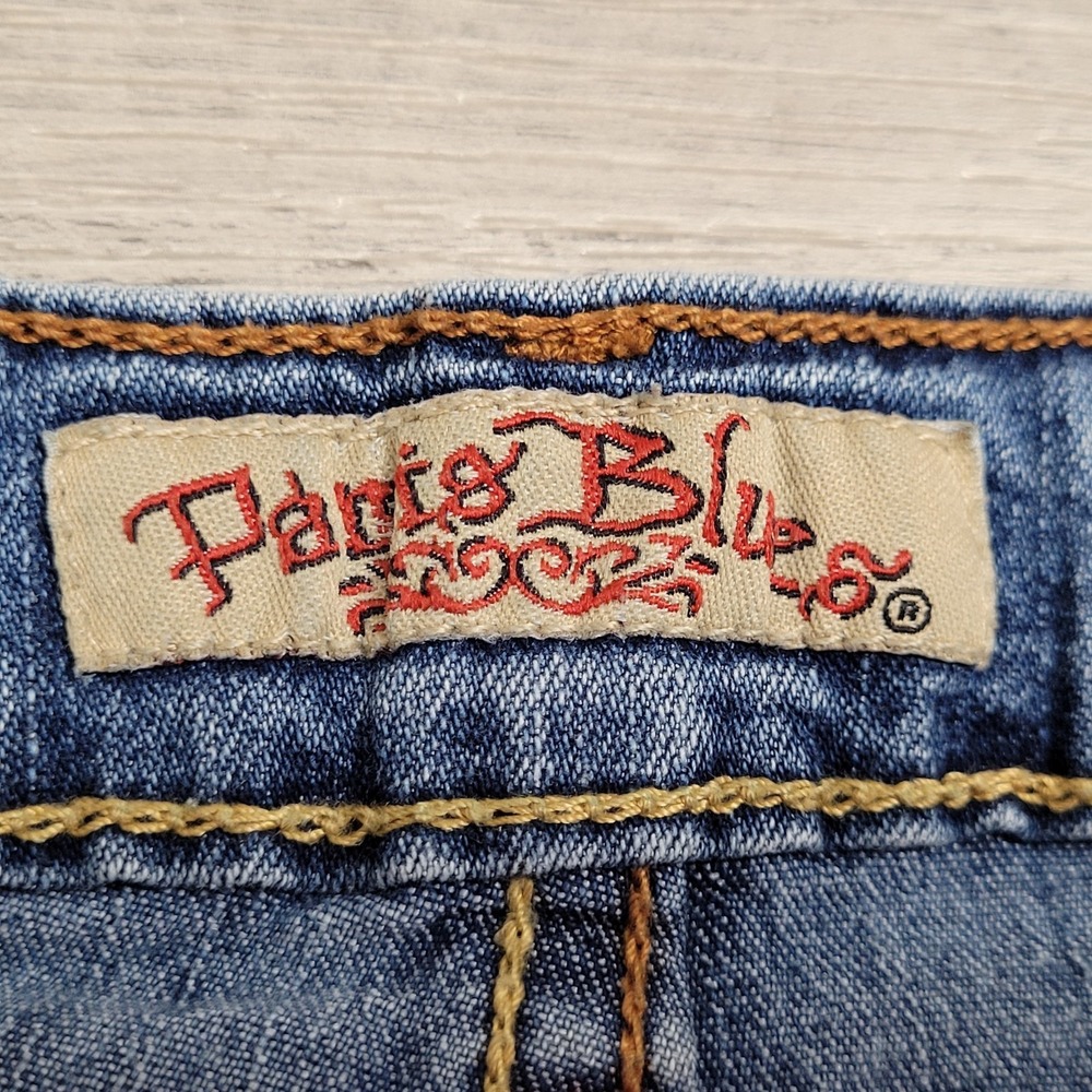 👖Paris Blues Jeans Womens 5 Medium Wash Flare Stretch Low Rise Y2K 90's Boho - Picture 5 of 16